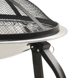 Vuurschaal En Barbecue 2-In-1 Met Pook 56X56X49 Cm Rvs