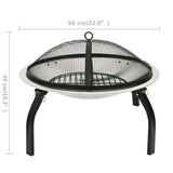 Vuurschaal En Barbecue 2-In-1 Met Pook 56X56X49 Cm Rvs