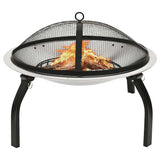 Vuurschaal En Barbecue 2-In-1 Met Pook 56X56X49 Cm Rvs
