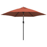 Parasol Met Led-Verlichting En Stalen Paal 300 Cm
