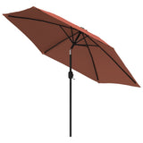 Parasol Met Led-Verlichting En Stalen Paal 300 Cm