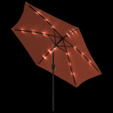 Parasol Met Led-Verlichting En Stalen Paal 300 Cm