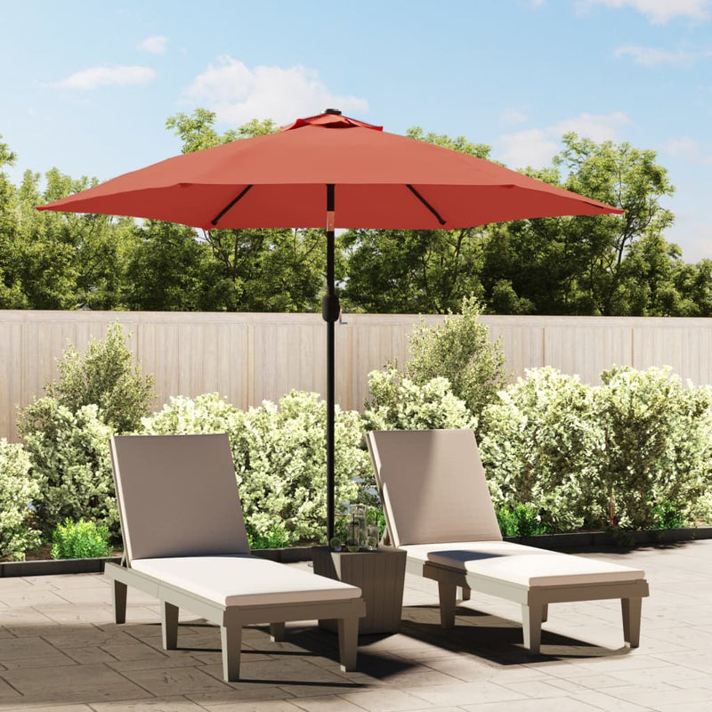 Parasol Met Led-Verlichting En Stalen Paal 300 Cm