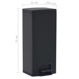 Pedaalemmer Met Anti-Vingerafdruk 30 L Rvs