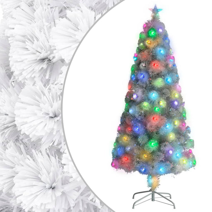 Kunstkerstboom Met Verlichting Glasvezel Wit
