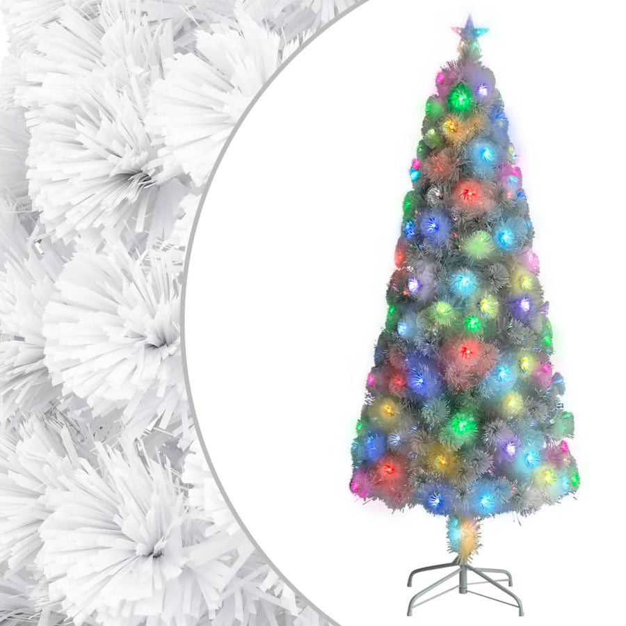 Kunstkerstboom Met Verlichting Glasvezel Wit