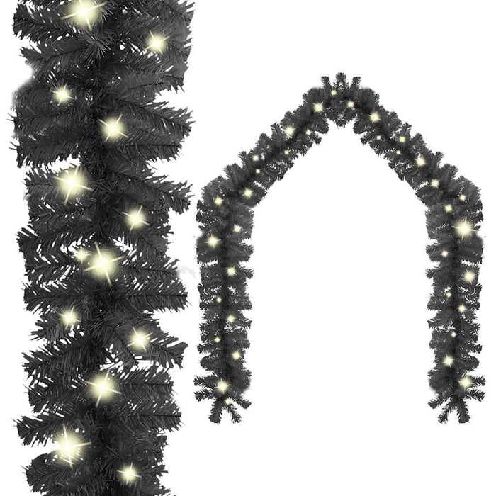 Kerstslinger Met Led-Lampjes Zwart