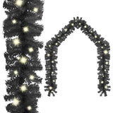 Kerstslinger Met Led-Lampjes Zwart