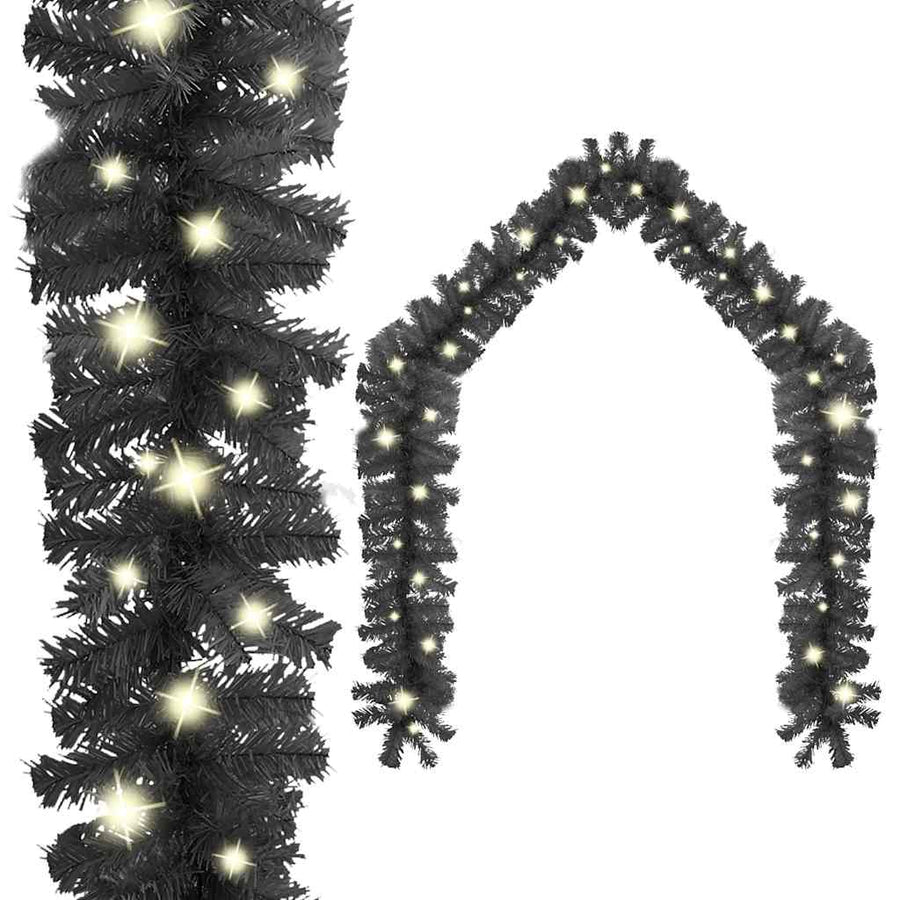 Kerstslinger Met Led-Lampjes Zwart