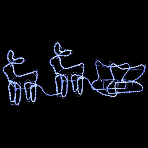 Buitenkerstversiering Rendier En Slee 576 Led's Koudwit