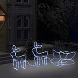 Buitenkerstversiering Rendier En Slee 576 Led's Koudwit