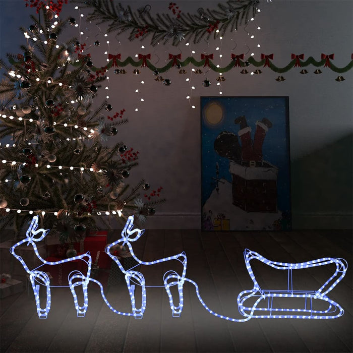 Buitenkerstversiering Rendier En Slee 576 Led's Koudwit