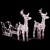Kerstversiering Rendieren En Slee 160 Led's 130 Cm Acryl Warmwit