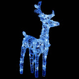 Kerstversiering Rendieren En Slee 160 Led's 130 Cm Acryl Blauw