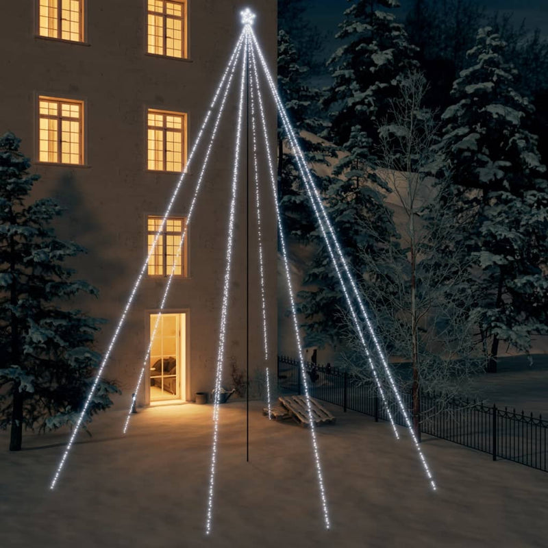 Led-Kerstboom Binnen Buiten 1300 Leds Koud Wit 8 M Koudwit