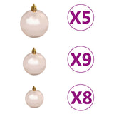 Kunstkerstboom Met Verlichting En Kerstballen Half