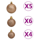 Kunstkerstboom Met Verlichting En Kerstballen Half