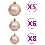 Kunstkerstboom Met Verlichting En Kerstballen Half