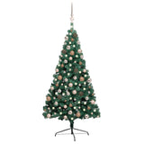 Kunstkerstboom Met Verlichting En Kerstballen Half