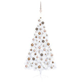 Kunstkerstboom Met Verlichting En Kerstballen Half