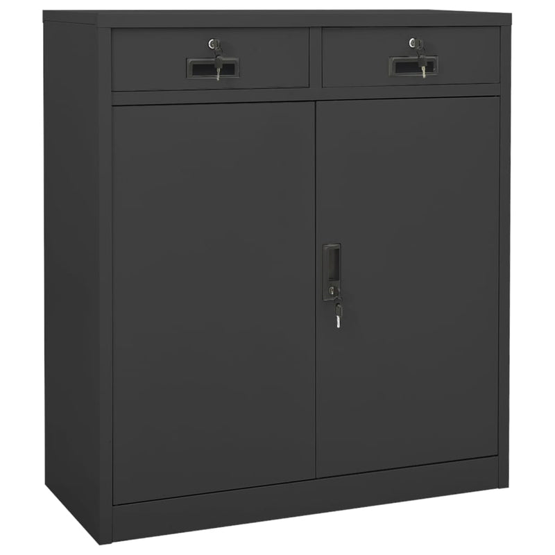Kantoorkast 90X40X102 Cm Staal Kleurig Antraciet
