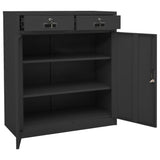 Kantoorkast 90X40X102 Cm Staal Kleurig Antraciet