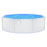 Met Stalen Wand Rond 460X120 Cm Wit