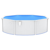 Met Stalen Wand Rond 460X120 Cm Wit