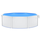 Met Stalen Wand Rond 460X120 Cm Wit