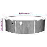Met Stalen Wand Rond 460X120 Cm Wit