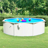 Met Stalen Wand Rond 460X120 Cm Wit