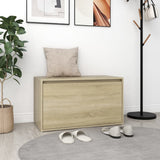 Halbankje 80X40X45 Cm Bewerkt Hout Eikenkleurig