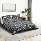 Dekbedovertrekset 155X220 Cm Katoen Grijs Donkergrijs En Wit
