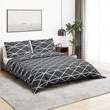 Dekbedovertrekset 155X220 Cm Katoen Grijs Donkergrijs En Wit