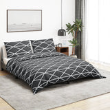 Dekbedovertrekset 155X220 Cm Katoen Grijs Donkergrijs En Wit