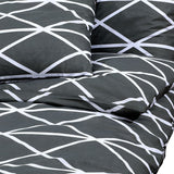 Dekbedovertrekset 155X220 Cm Katoen Grijs Donkergrijs En Wit