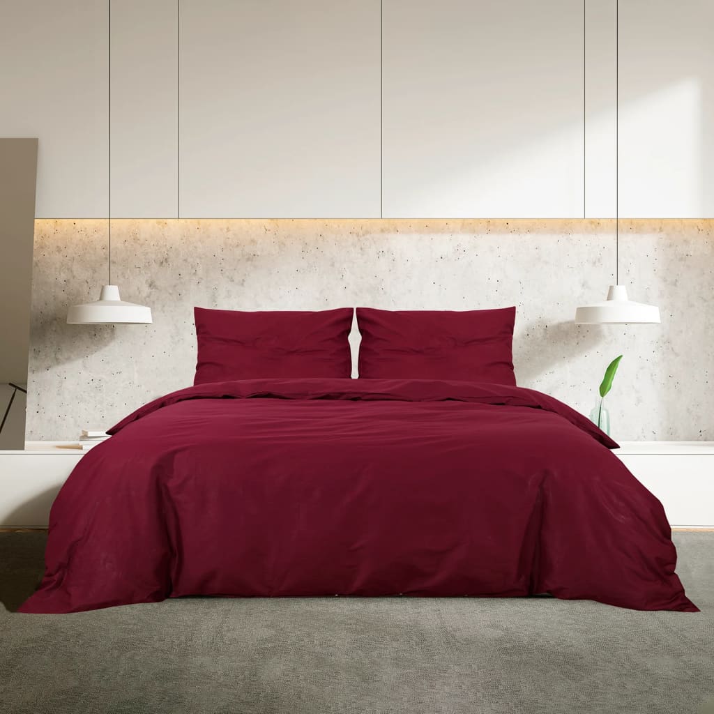 Dekbedovertrekset 200X200 Cm Katoen Bordeaux Rood