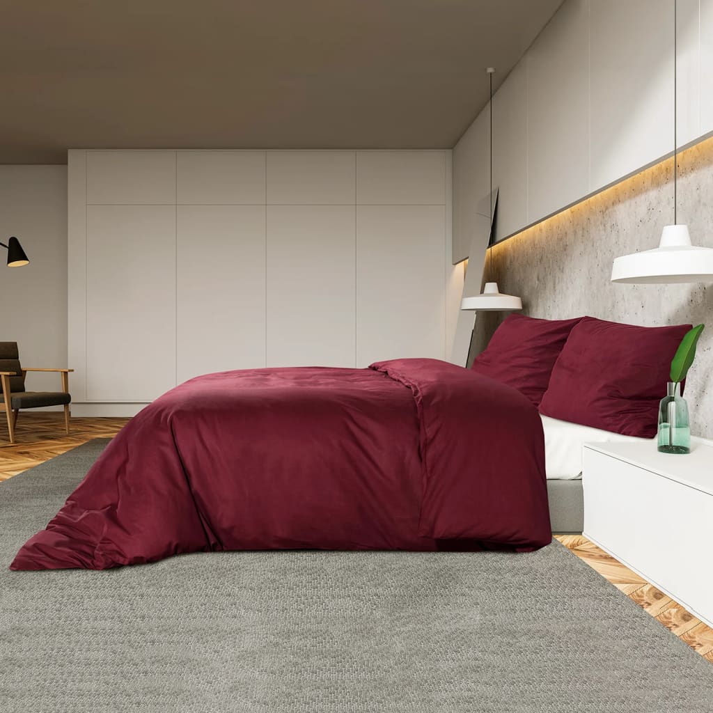 Dekbedovertrekset 200X200 Cm Katoen Bordeaux Rood