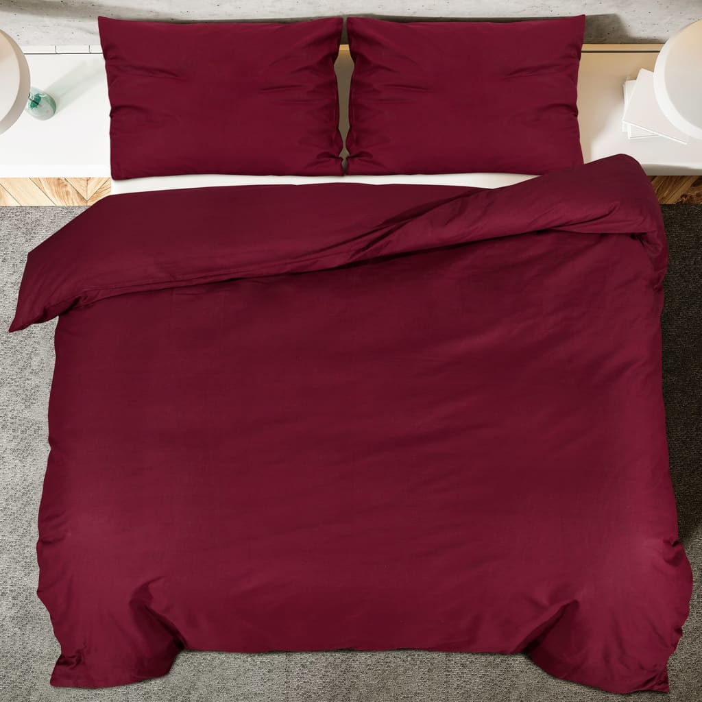 Dekbedovertrekset 200X200 Cm Katoen Bordeaux Rood