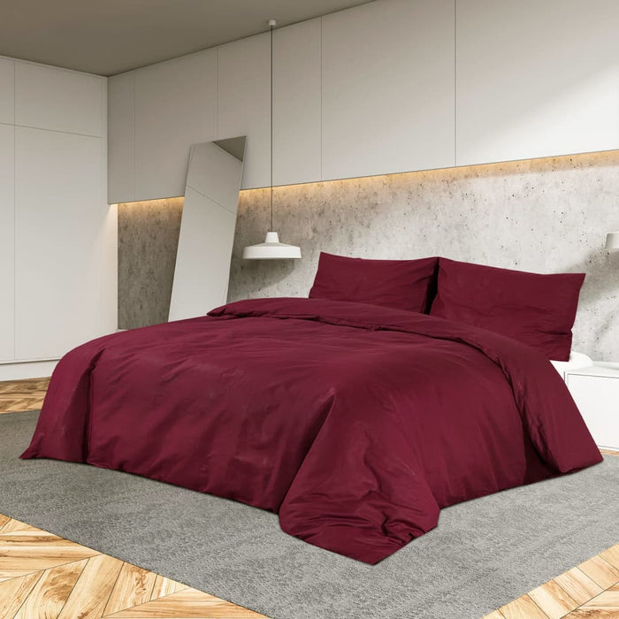 Dekbedovertrekset 200X200 Cm Katoen Bordeaux Rood