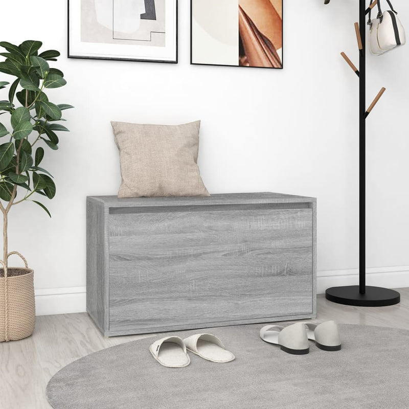 Halbankje 80X40X45 Cm Bewerkt Hout Eikenkleurig