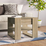 Salontafel 55,5X55X45 Cm Bewerkt Hout Artisanaal Eikenkleur