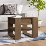 Salontafel 55,5X55X45 Cm Bewerkt Hout Artisanaal Eikenkleur