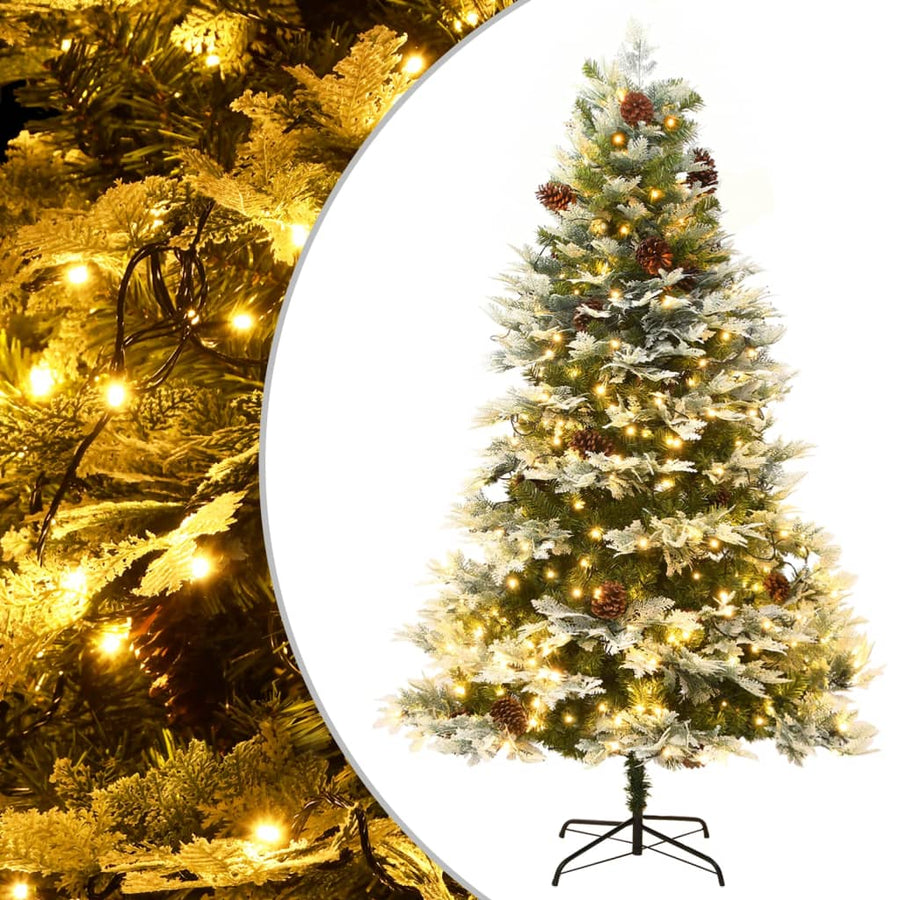 Kerstboom Met Led En Dennenappels 150 Cm Pvc En Pe Groen