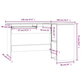 Hoekbureau 120X140X75 Cm Bewerkt Hout Eikenkleurig