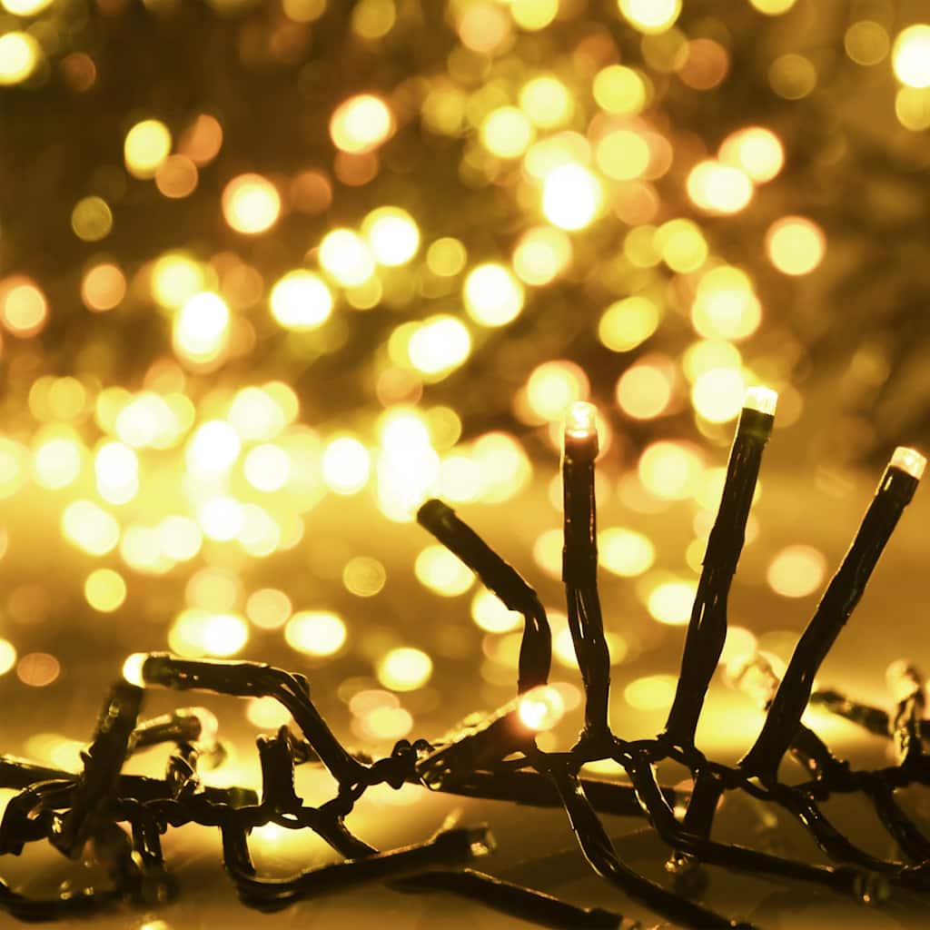 Lichtslinger Cluster Met 3000 Led's Pvc Warmwit En Donkergroen