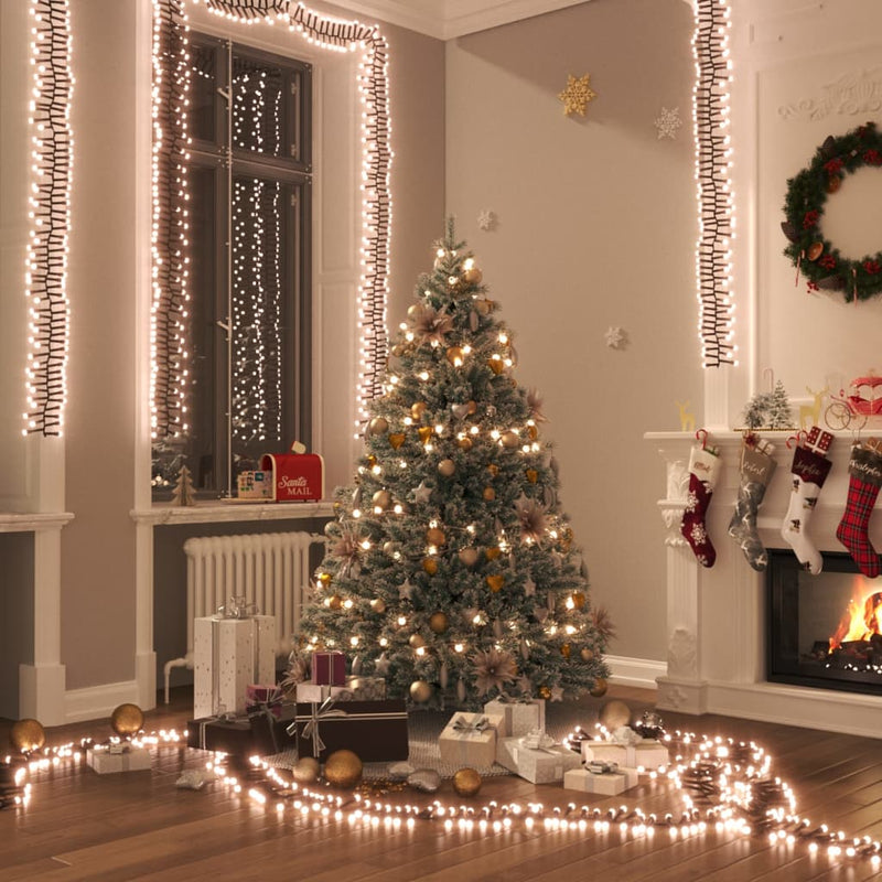 Lichtslinger Cluster Met 3000 Led's Pvc Warmwit En Donkergroen