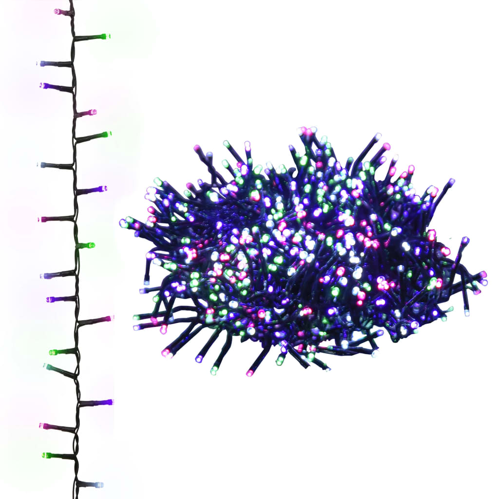 Lichtslinger Compact Met 1000 Led's Pvc Pastel Meerkleurig En Donkergroen