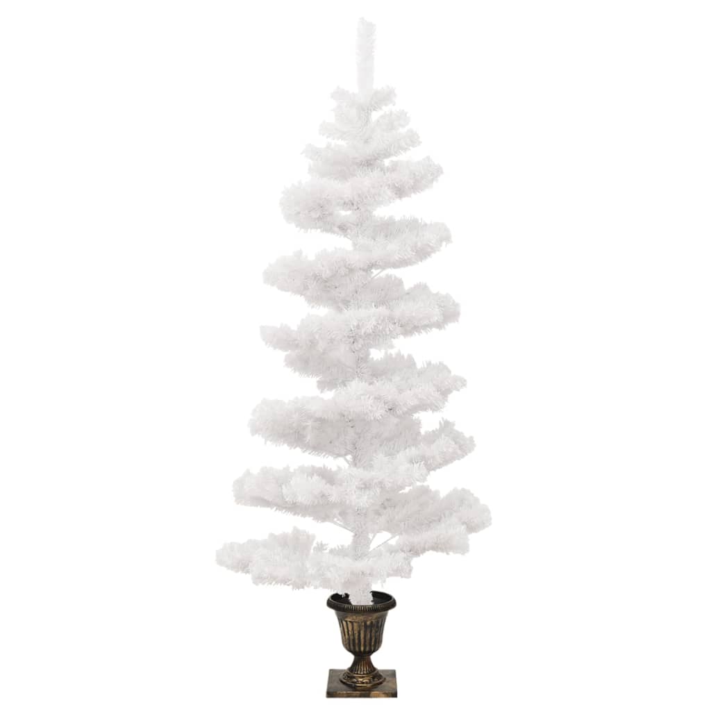 Kunstkerstboom Met Verlichting En Pot 120 Cm Pvc Wit