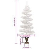 Kunstkerstboom Met Verlichting En Pot 120 Cm Pvc Wit